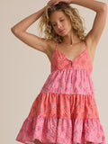 Birdie Floral Tiered Mini Dress