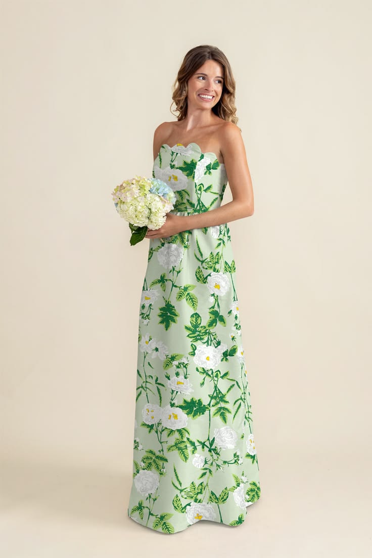Hayes Floor Length Scalloped Bridesmaid Dress 40+ Colors