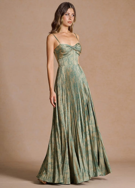 Vesper Platinum Teal Maxi Dress