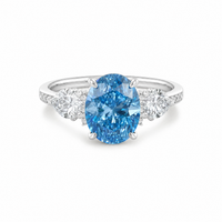 4ct Oval-Shaped Icy Blue Statement Ring