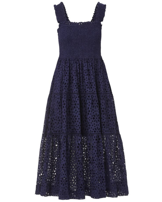 Kristen Dress Navy Seaside Eyelet Navy M