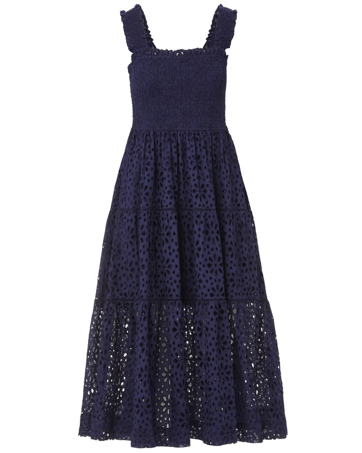 Kristen Dress Navy Seaside Eyelet Navy M