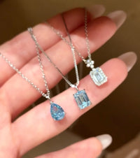 2.0ct Icy Blue D Teardrop Necklace