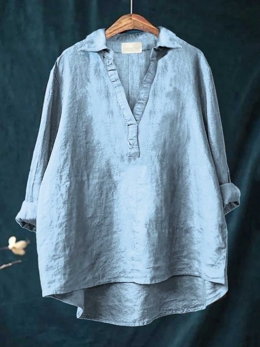 Galatea - Elegant Linen Summer Blouse