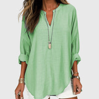 Lenara | Flowy Elegant Beach Shirt Green