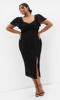 Maisie Lace Midi Dress Black