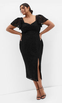 Maisie Lace Midi Dress Black