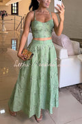Carah Floral Embroidery Back Smocked Tank And Elastic Waist A Line