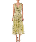 Moda Tara Twist Front Floral Printed Voile Midi Dress