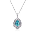 6.2ct Drop Shaped Paraiba-Inspired Necklace