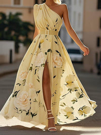 Liora - Light Green Floral Maxi Dress