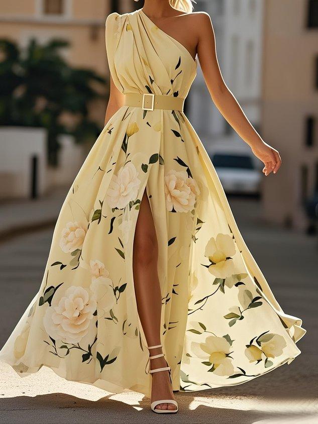 Liora - Light Green Floral Maxi Dress