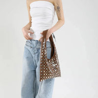 Mariela Metallic Studded Shoulder Bag