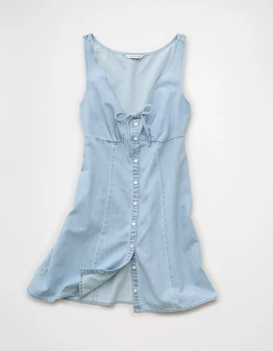 AE Babydoll Button Up Mini Dress