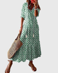 Amalia | Boho Vintage Summer Dress Green (Almost sold out)