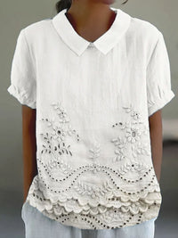 Bea - Floral Embroidered Shirt