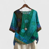 Auralie | Elegant Boho Top Green