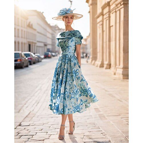 A Line Mother Of The Bride Dress Formal Wedding Guest Vintage Straight