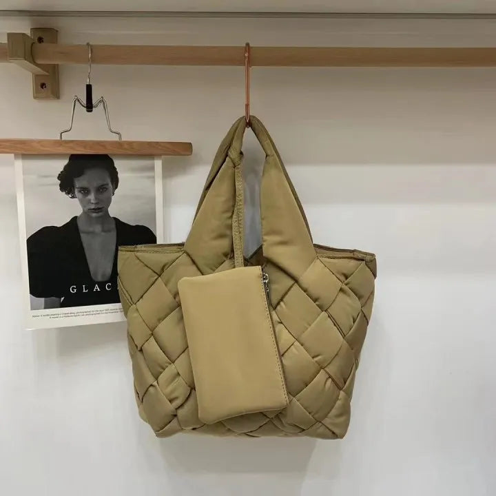 Sara Quilted Canvas Tote Bag