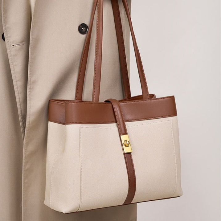Canvas Bag with Leather Details - Emilia