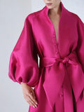 Satin A Line Evening Gown Elegant Dress Formal Asymmetrical Long