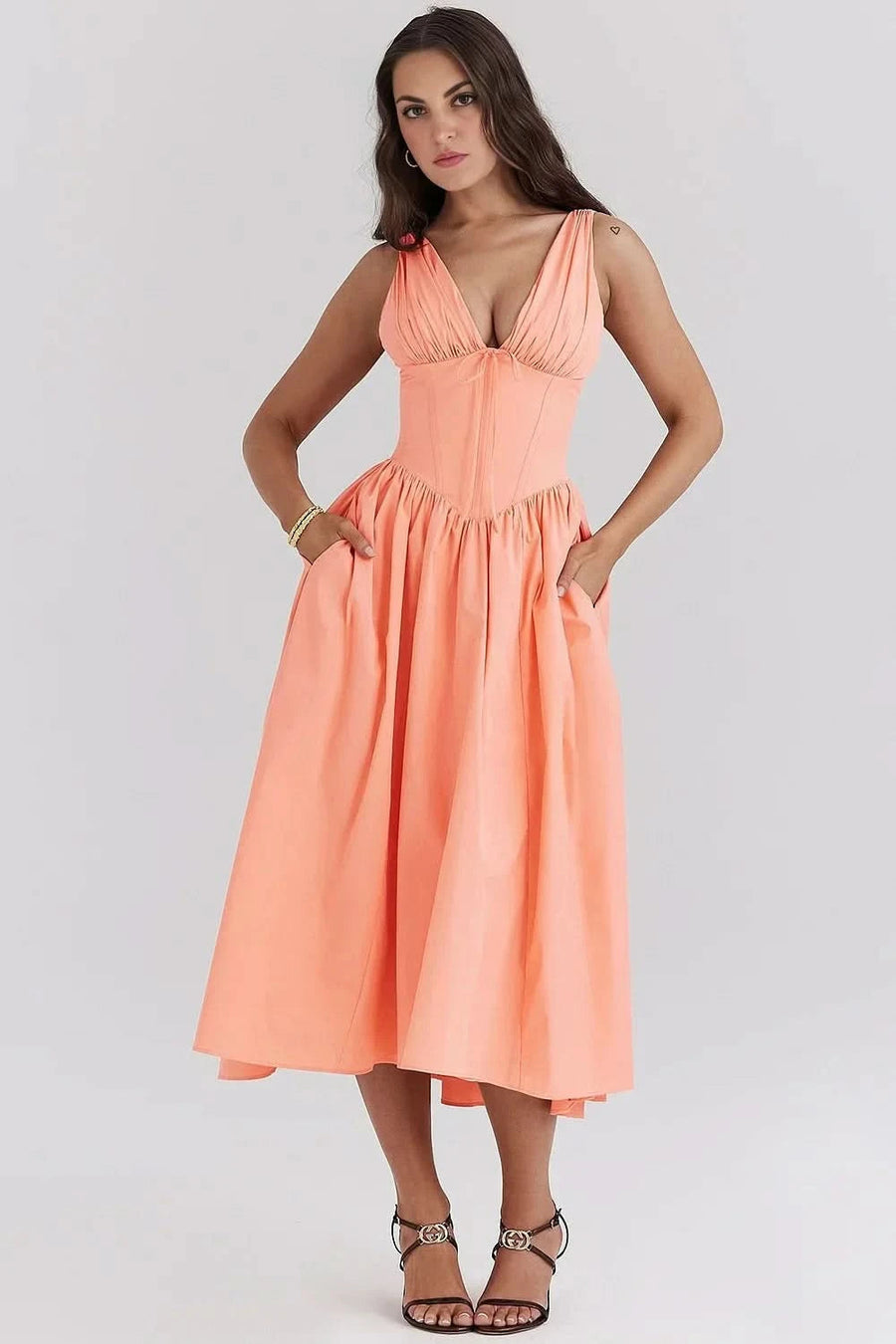 EMILY | CORSET SUNDRESS orange