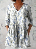 Wisteria - Long Blouse with V-Neck