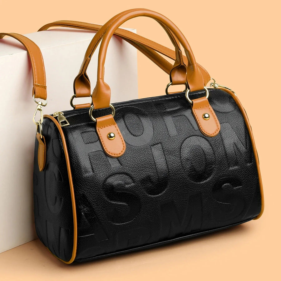 Embossed Faux Leather Bag - Yanelis