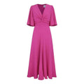 Suzannah Silk Crepe Knot V Neck Midi Dress Size 16 UK