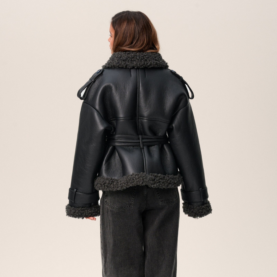 Luna – Belted Shearling Coat