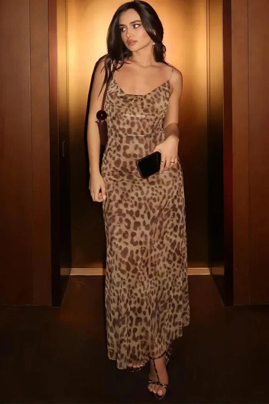 Brunhilde Leopard Print Maxi Dress