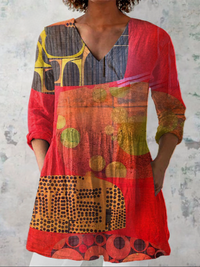 Liora - Long Blouse with V-Neck