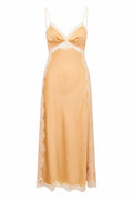Gold Shia Silk Blend Maxi Dress