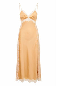 Gold Shia Silk Blend Maxi Dress