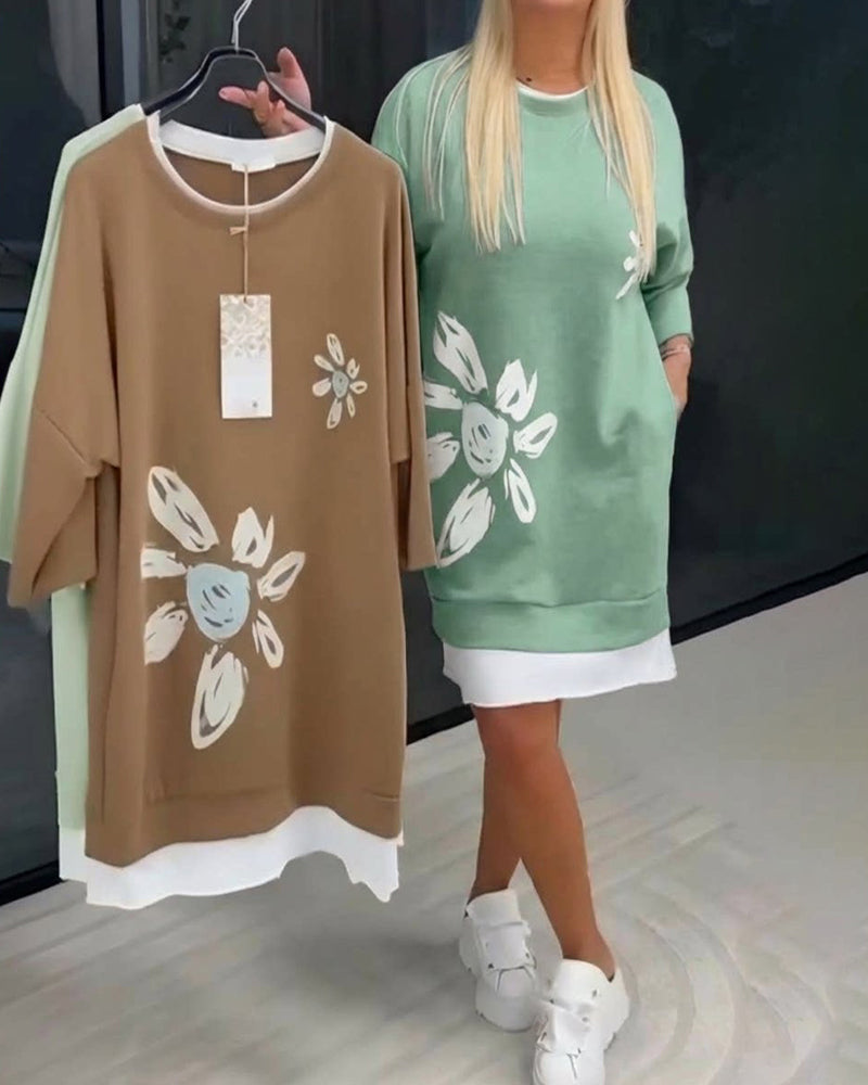 Celandine - Casual Cotton Knee-Length Dress