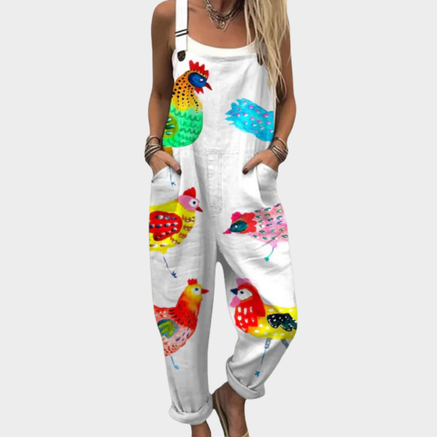 Lucy - Comfortable Printed Dungarees