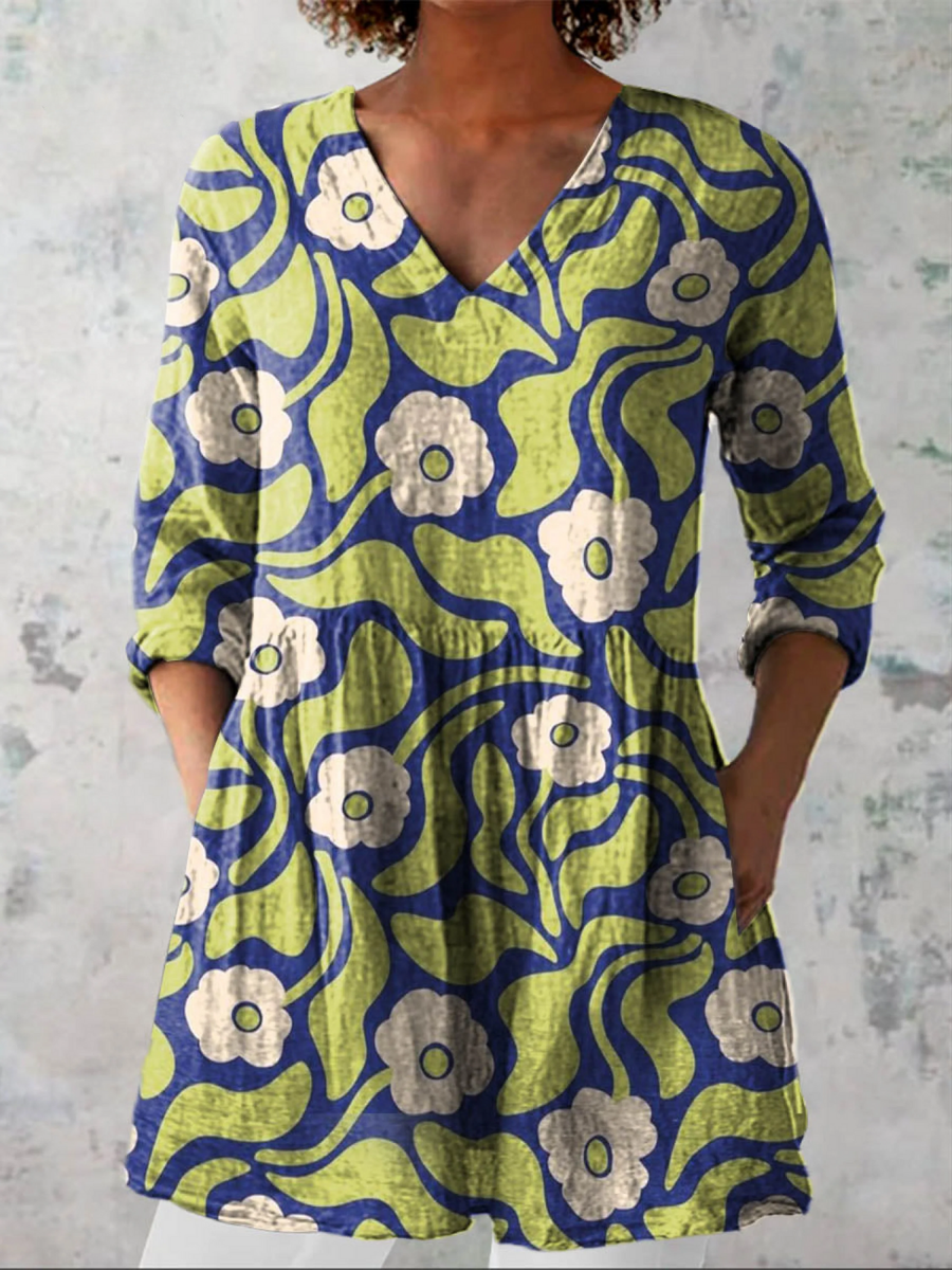Zosia – Long Blouse with Statement Pattern