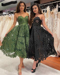 Lace Ankle Length Sweetheart A Line Long Formal Dress