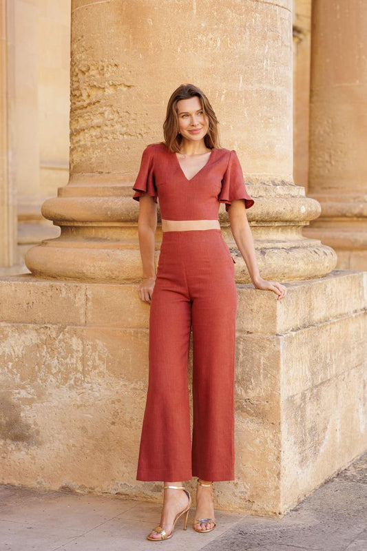 High Waist Linen Pants: Straight Leg, Beach Wedding Guest Outfit Dress