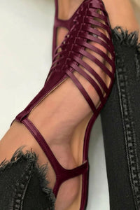 Tabitha – Pointed-Toe T-Bar Cut-Out Sandals