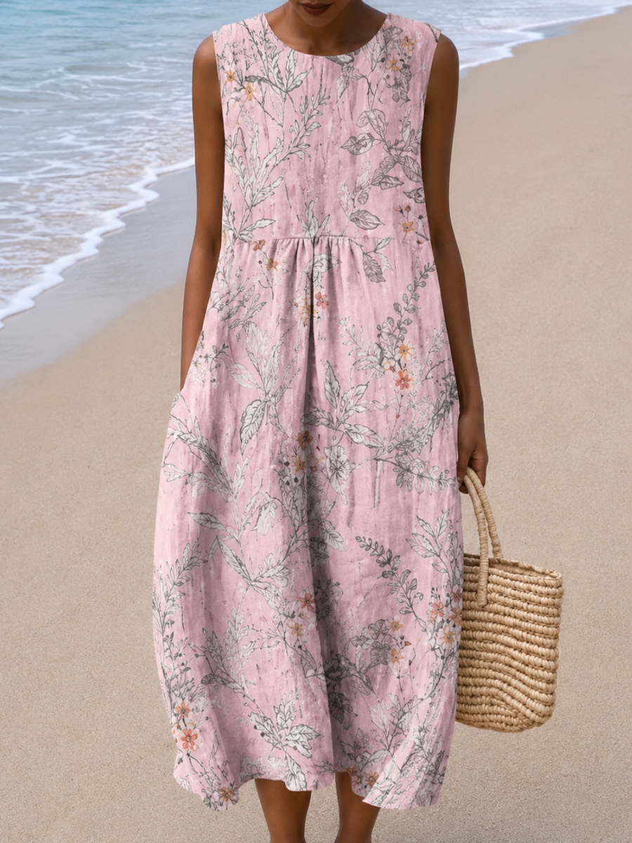 Marissa - Sleeveless Relaxed Fit Midi Dress