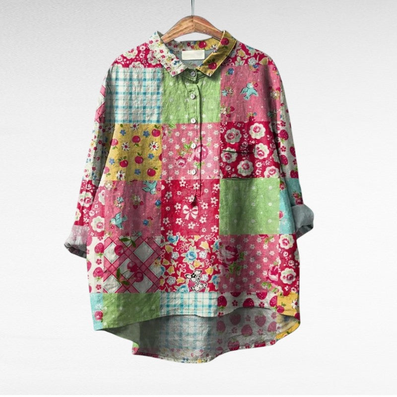 Cerelia - Elegant Linen Summer Blouse