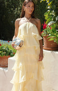 Kelsey Maxi ~ Pale Yellow Chiffon Dress