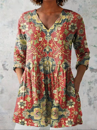 Jenna – Long Blouse with Statement Pattern