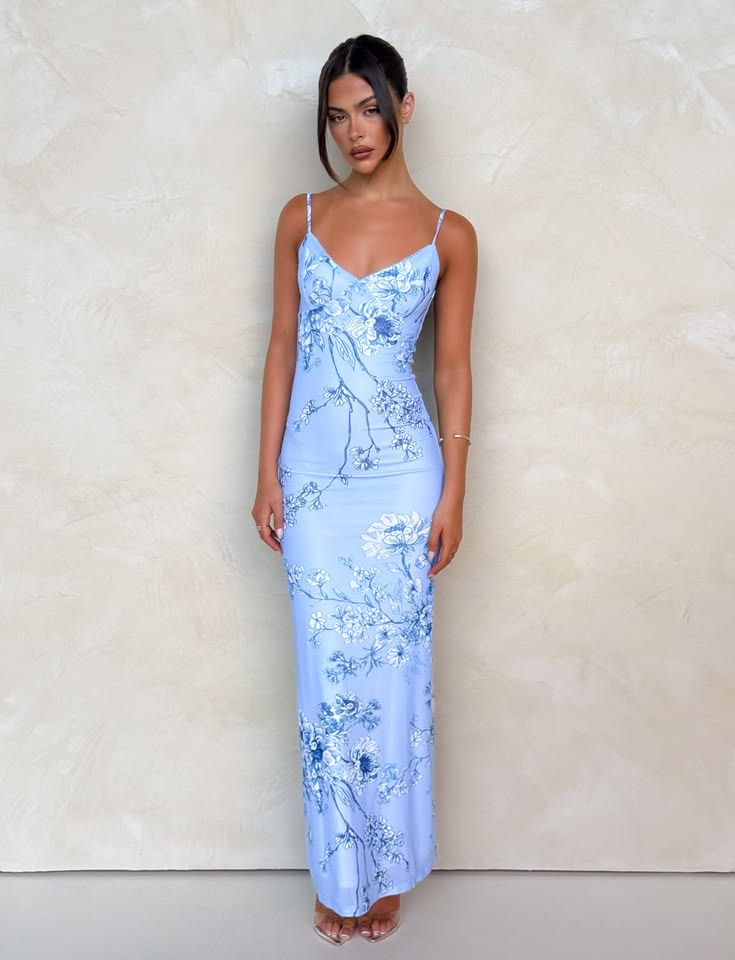 Julianna Dress Blue : Floral : Ceramic Floral