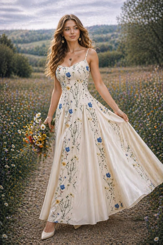 Floral Maxi Dress For Women, Cottagecore Dress, Summer Boho Dress,