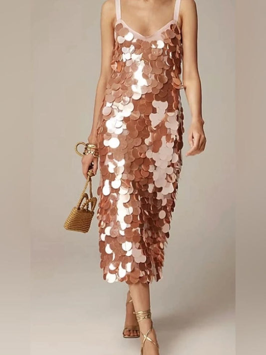 J. Crew Dress J. Crew Collection Circle Sequin Paillettes Midi Dress