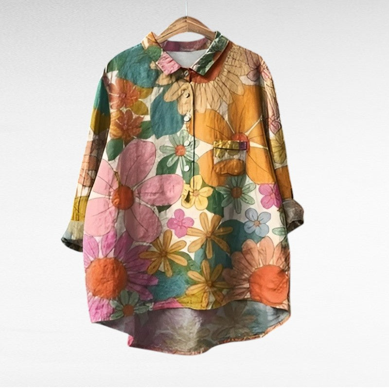 Keziah - Elegant Linen Summer Blouse