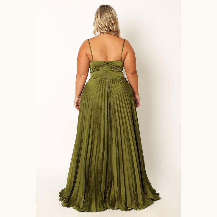 Women's Naira Pleated Maxi Dress Palm Green 14