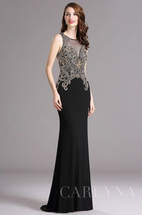Carlyna Sleeveless Beaded Mermaid Prom Evening Gown () eDressit
